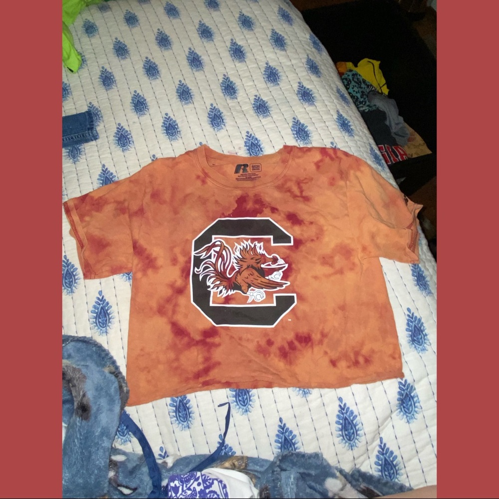 Bleach Dyed USC Cropped t-shirt